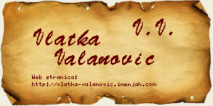 Vlatka Valanović vizit kartica